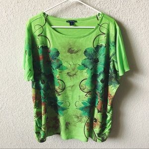 🎀 Westbound Women Floral Ruched Top 2X